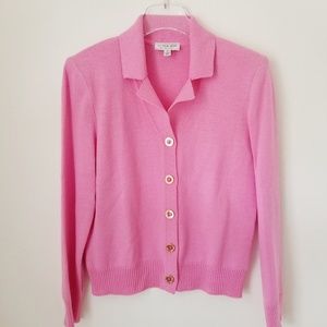 St John Sport Pink Santana Knit Sweater Jacket